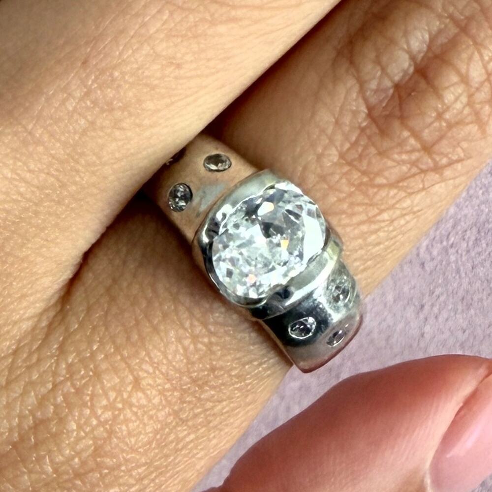 sterling silver oval-cut cz ring size 9